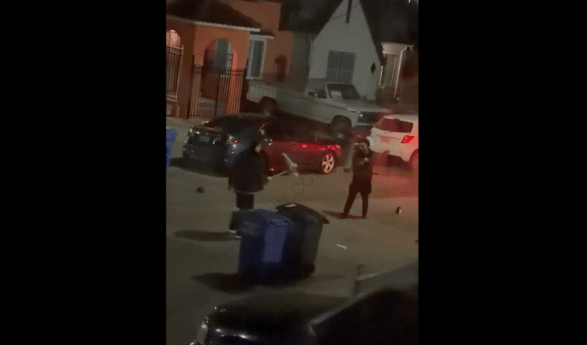 Two Dudes Use Kids Scooters To Go At It During A Altercation