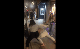 Girl Proves To A Man That She’s Stronger By Tossing Her Boyfriend Around In Public