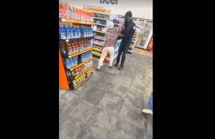 Woman Thought She Could Just Walk In And Steal In Front Of This Security Guard