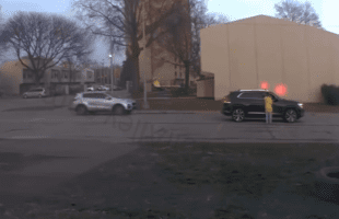Girl Saved Herself By Going Under A Car After Somebody Spin Their Block