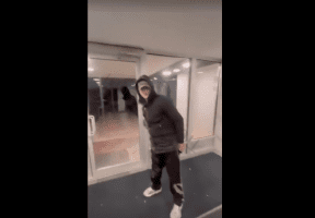 Homeless Man Pulled A Box Cutter Out After Security Tried To Kick Him Out While Sleeping