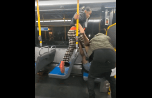 Woman Helps Her Boyfriend Handle A Drunk Woman On The Bus After She Put Hands On Him