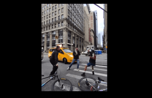 Dude Helps His Small Homie After A Crazy Driver Knocked Him Off His Bike Tried To Throw Hands With Him