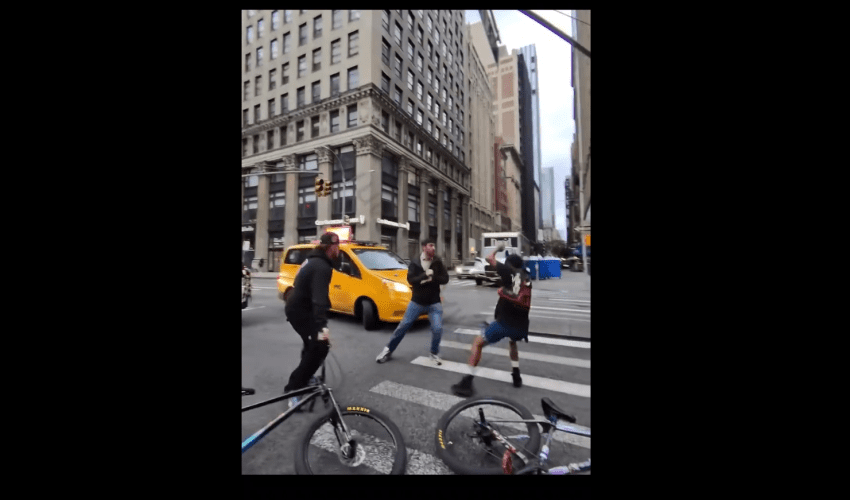 Dude Helps His Small Homie After A Crazy Driver Knocked Him Off His Bike Tried To Throw Hands With Him