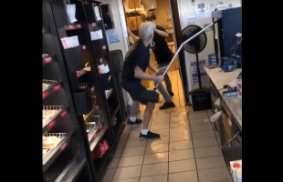 Employee Cracked A Customer With A Broomstick After He Came Behind The Counter To Put Hands On Him