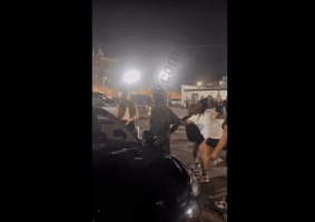 Group Of Men Gets Taught A Lesson After They Kept Harassing A Girl And Jumping On Her Tesla