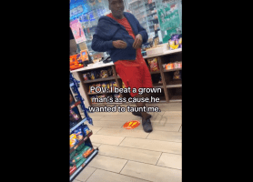 Stud Handles A Grown Man After He Flashed Her Outside