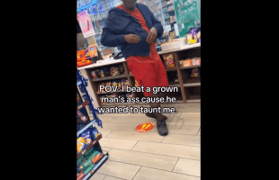 Stud Handles A Grown Man After He Flashed Her Outside