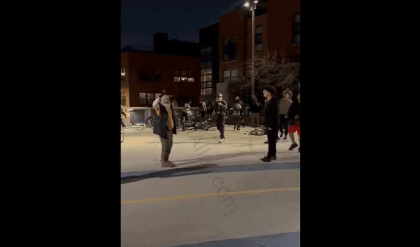 Old Man Gets Knocked Down And Did Dirty By 7 Young Guys On Bikes After He Threaten Them With A Knife