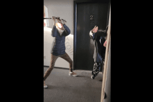 Woman Runs In A Man House After Another Woman Confronted Her With A Baseball Bat