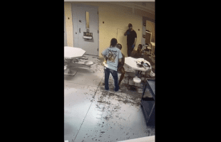 Female Correctional Officer Without Uniform Thought It Was Ok To Push A Inmate Face And Instantly Gets Put Down