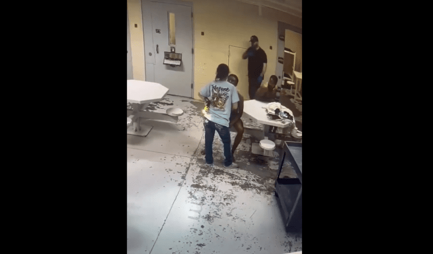Female Correctional Officer Without Uniform Thought It Was Ok To Push A Inmate Face And Instantly Gets Put Down