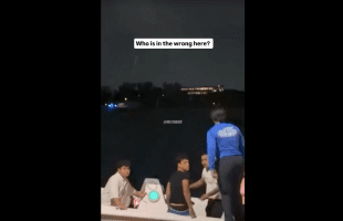 Woman That Work The Dock Jumps In A Man Boat After He Threw A Drink In Her Face For Telling Him To Leave