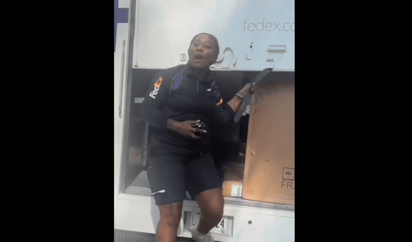Fed Ex Driver Told A Mother F Her Kids And Then  Reposted The Video Of The Whole Altercation After She Tried To Check Her About Parking In Her Drive Way