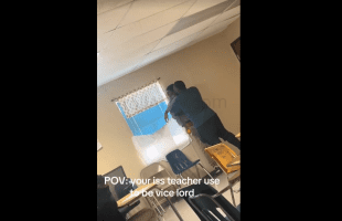 Vice Lord Teacher Put Student In His Place For Throwing Something At His Face