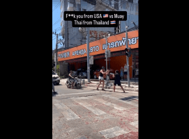American Guy Thought He Can Get Away With Road Rage In Thailand But A Guy Wanted To Throw Hands With Him