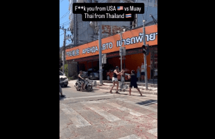 American Guy Thought He Can Get Away With Road Rage In Thailand But A Guy Wanted To Throw Hands With Him