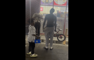 Small Man Was Mad Because They Was Going At It With His Bike