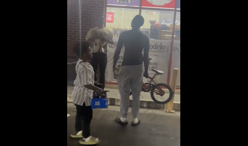 Small Man Was Mad Because They Was Going At It With His Bike