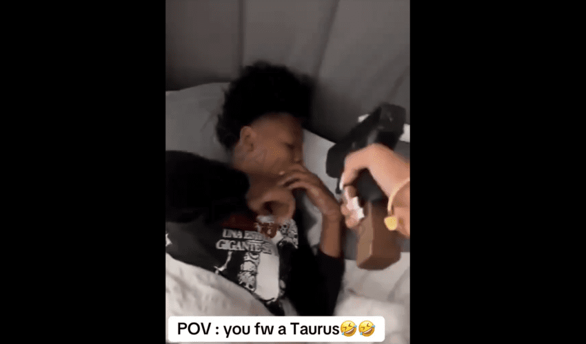 Girl Forces Boyfriend To Apologize For Cheating By Pointing A Strap To His Head While He Was Sleep