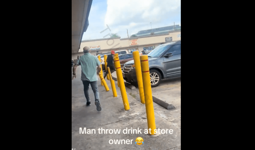 Store Owner Chase Man Out The Store After He Threw A Drink In His Face Because His Cost Too Much