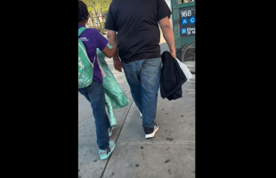 A Black Man That Was Concern Stops A White Man And A White Woman That Was Walking A Black Child To School Because He Felt Like She Needed Help