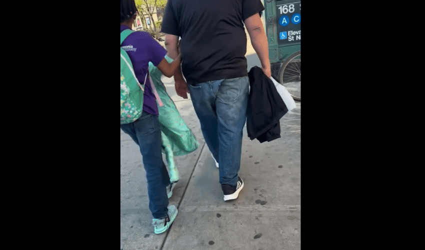 A Black Man That Was Concern Stops A White Man And A White Woman That Was Walking A Black Child To School Because He Felt Like She Needed Help
