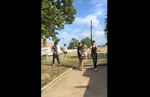 Father That Was Protecting His Son From Getting Jumped By A Group Of 18 Year Olds Gets Harassed By A Woman After She Tried To Label Them As Kids