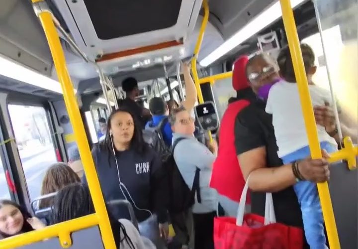 Woman Gets Mad And Goes Off On A Random Man On The Bus For Not Getting Up For A Older Woman And Her Child