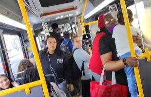 Woman Gets Mad And Goes Off On A Random Man On The Bus For Not Getting Up For A Older Woman And Her Child