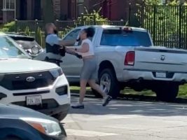 Girl Put Hands On Her Police Boyfriend After She Found Out He Was Cheating On The Job