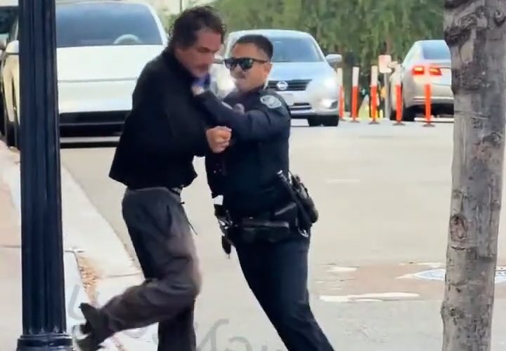 Weak Cop Couldn’t Arrest A Man And Had To Call For Back Up