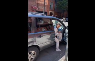 Girl Had To Help Her Boyfriend Because He Was Scared To Get Out The Car And Get Up With Opp