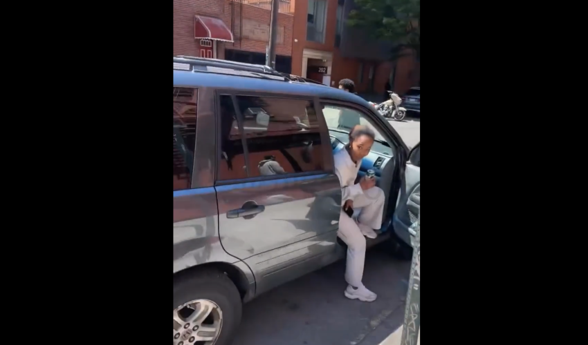 Girl Had To Help Her Boyfriend Because He Was Scared To Get Out The Car And Get Up With Opp