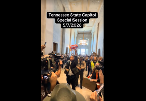 Man Burns Confederate Flag Photo In The Tennessee State Capitol In Front Of Police