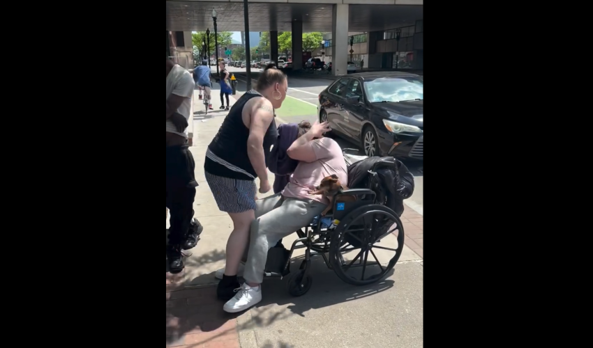 Woman Handles Another Woman In A Wheelchair For Not Paying The Rest Of Her Money On Time After She Already Paid Her 160 Dollars