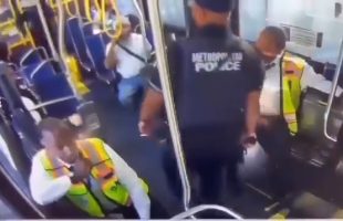 Footage shows the moment an armed murder suspect was shot and killed by DC Police