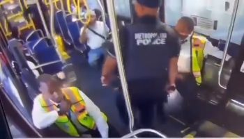 Footage shows the moment an armed murder suspect was shot and killed by DC Police