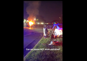 Group Of Drunk Girls Sits Calmly After Causing A Serious Wreck
