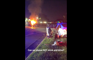 Group Of Drunk Girls Sits Calmly After Causing A Serious Wreck