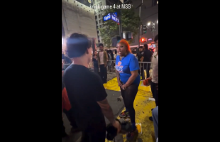 Woman Checks A Group Of Dudes At The Knicks Game After They Kept Talking Crazy In Her City And They Didn’t Want Any Problems