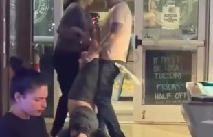 Dude Gets Dragged Out The Bar For Swinging On A Woman That Touched Him First And Then Gets Put To Sleep