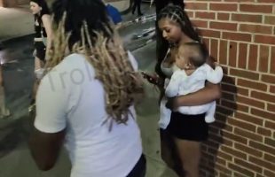 Man Gets Mad After He Seen A Girl Out In The Streets Trying To Party With Her Small Child