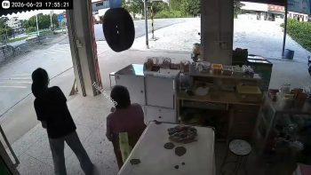 Two Women Avoids Speeding Tire That Was Going 70 Mph