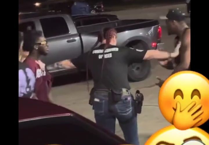 Two Men That Was In A Argument Thought This Female Security Guard Wasn’t Gonna Do Them Anything After She Told Them To Break It Up