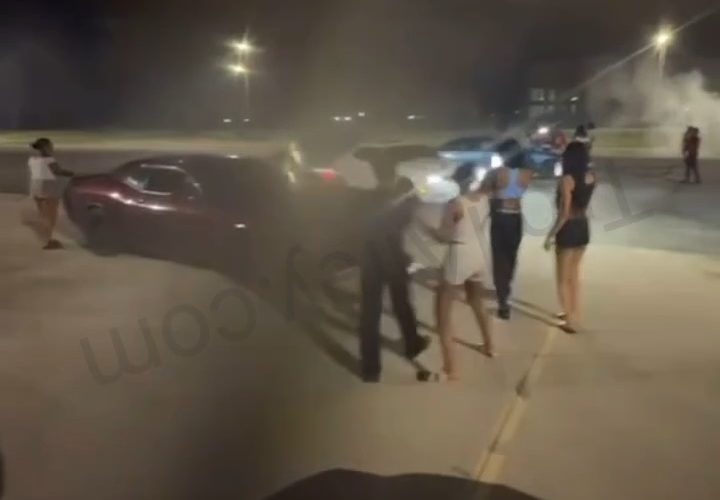 Girl Thought It Was Ok To Stand In The Middle of A Car Show And Gets Sent Flying