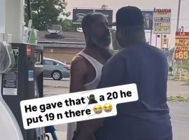 Dude Grabs Up A Fein For Taking A Dollar Off the $20 He Gave Him To Give A Store Clerk To Put Gas In His Tank