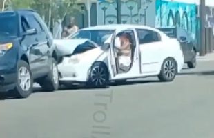 Woman Totaled Her Own Car After Trying To Totaled Her Boyfriend Car During A Argument