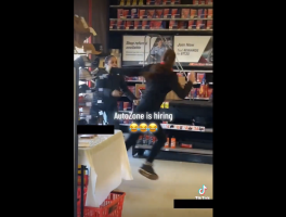 Girl Followed Autozone Employee To Her Job And Chased Her Around For Talking Crazy On The Road