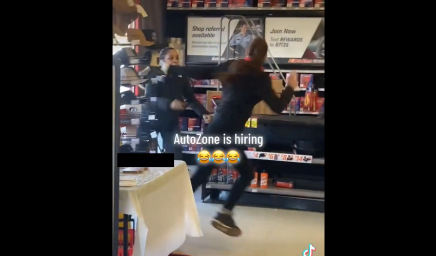 Girl Followed Autozone Employee To Her Job And Chased Her Around For Talking Crazy On The Road